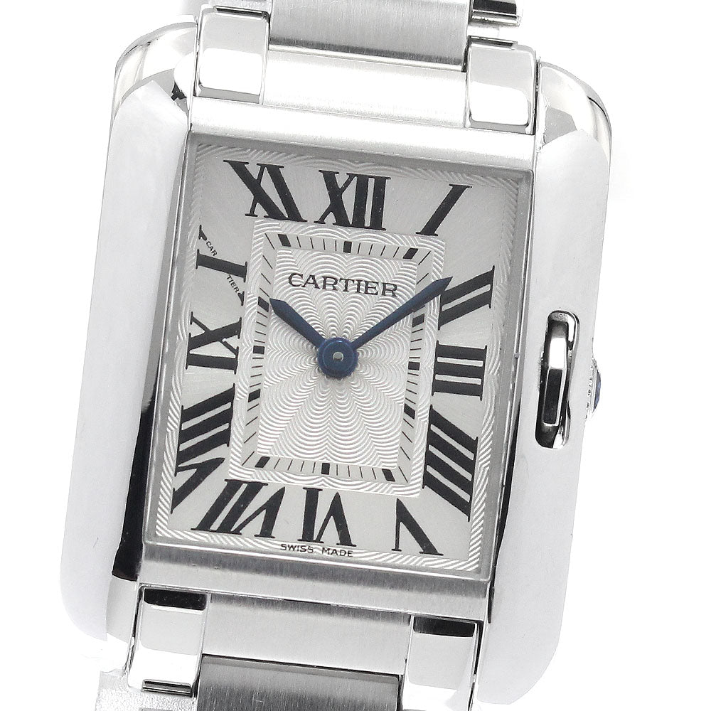 CARTIER Tank Anglaise SM W5310022 Silver Dial Quartz Ladies Watch_942414