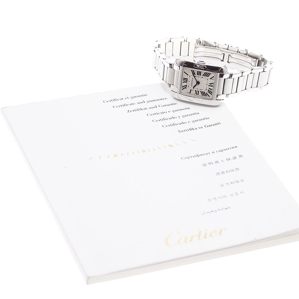 CARTIER Tank Anglaise SM W5310022 Silver Dial Quartz Ladies Watch_942414