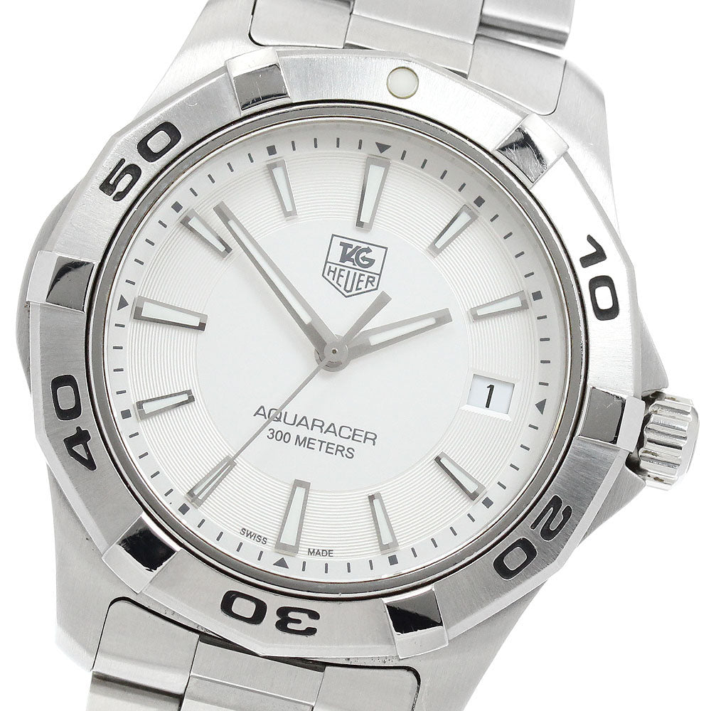 TAG HEUER Aqua racer WAP1111 Date Silver Dial Quartz Men's Watch_942415