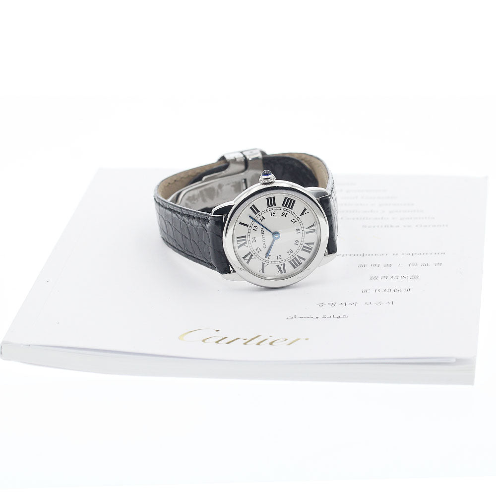 CARTIER Ronde Solo SM W6700155 Silver Dial Quartz Ladies Watch_942419