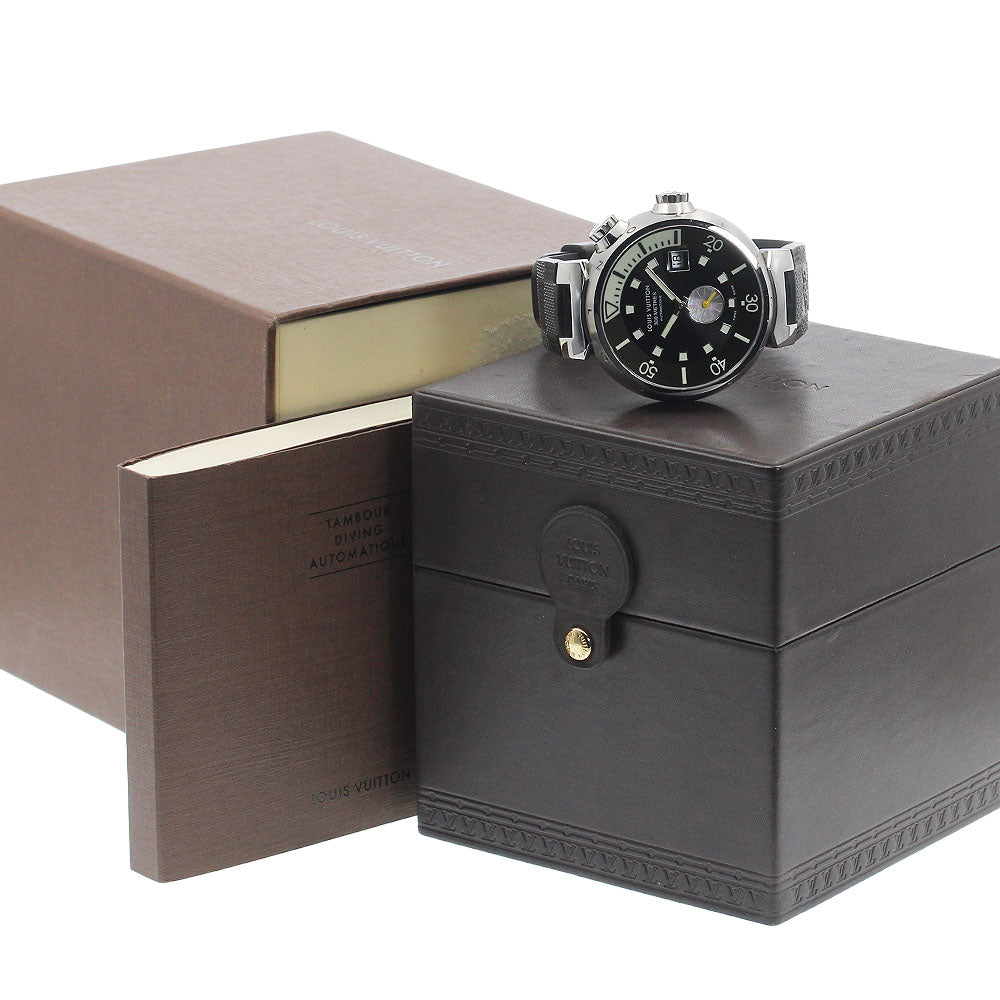 LOUIS VUITTON Tambour Diving Q1031 Date Black / shell Dial Automatic Men's Watch_942445