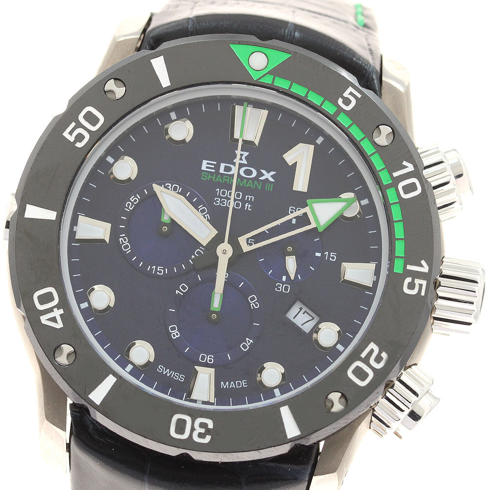 EDOX Chrono Offshore 1 Shark Man III 10241 blue Dial Quartz Men's Watch_942449
