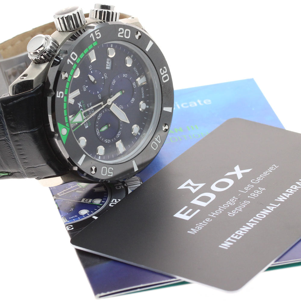 EDOX Chrono Offshore 1 Shark Man III 10241 blue Dial Quartz Men's Watch_942449