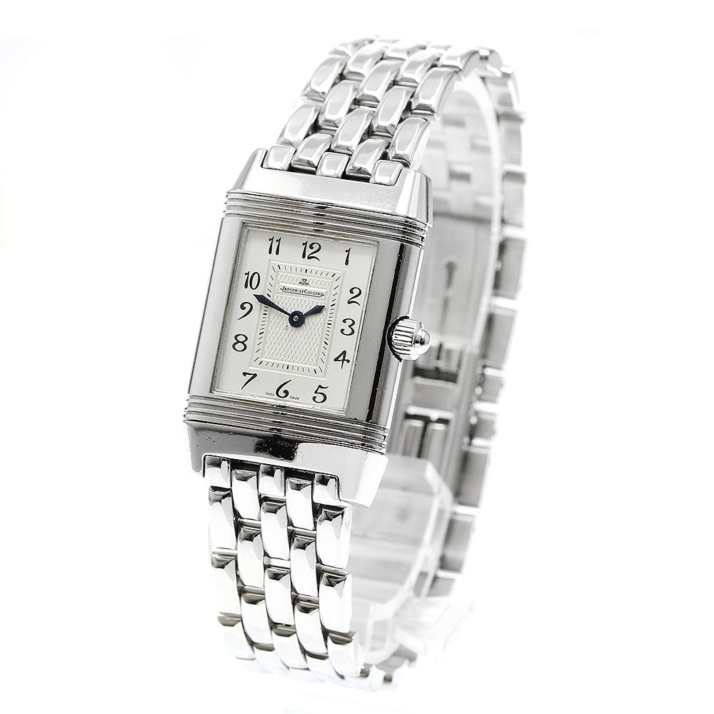 JAEGER-LECOULTRE Reverso Duet 266.8.44/Q2668110 Diamond Bezel Silver / white shell Dial Hand Winding Ladies Watch_942471