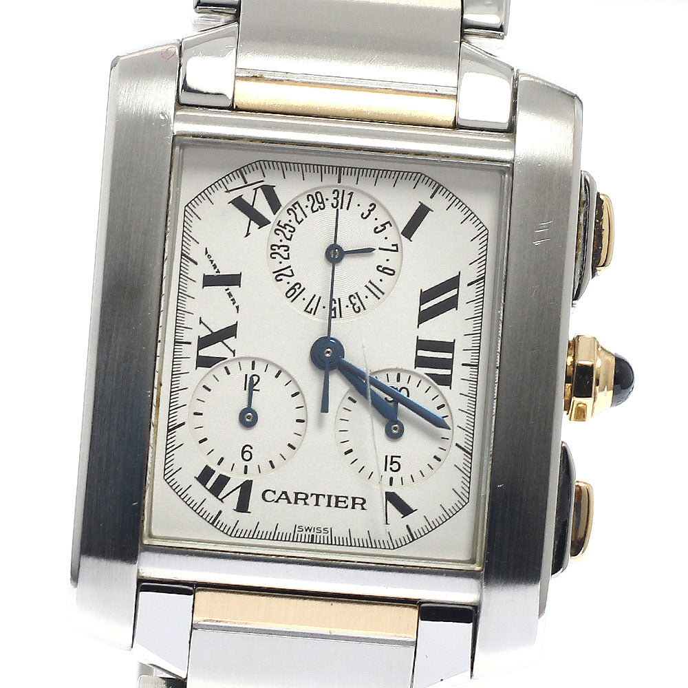 CARTIER Tank Francaise LM Chronoriflex W51004Q4 Quartz Men's Watch_942498