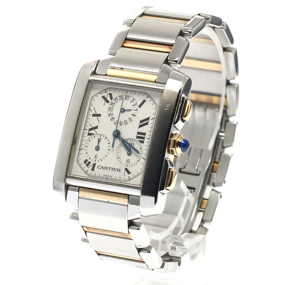 CARTIER Tank Francaise LM Chronoriflex W51004Q4 Quartz Men's Watch_942498