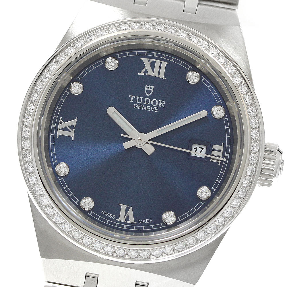 TUDOR Royal 28320 8P Diamond Bezel Date Blue Dial Automatic Ladies Watch_942523