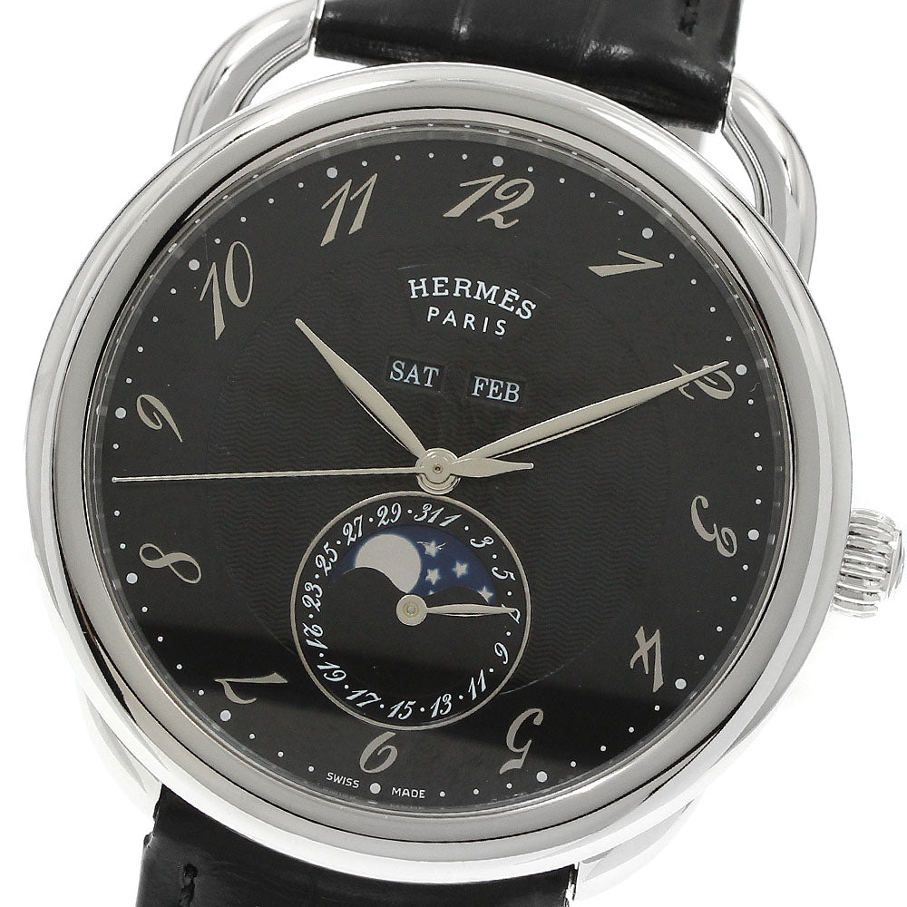 HERMES Grand Lune Maxim Arceau AR8.810 Moon phase black Dial Automatic Men's Watch_942533