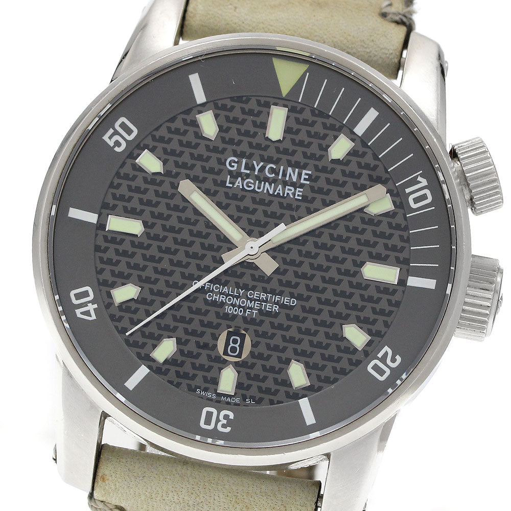 GLYCINE Lagunare 3844 Date Black Grey Dial Automatic Men's Watch_942563