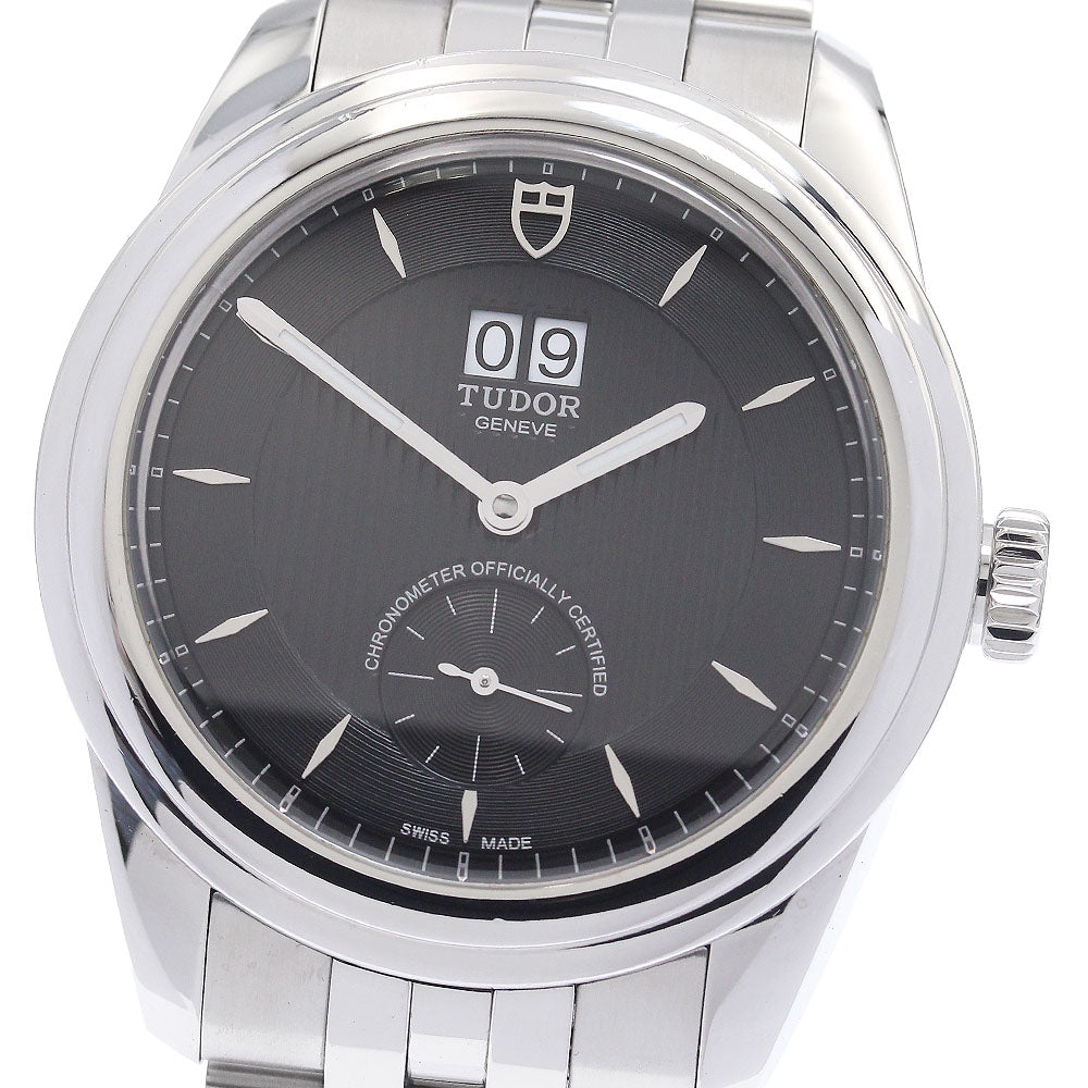 TUDOR Glamour 57100 Double date black Dial Automatic Men's Watch_942566