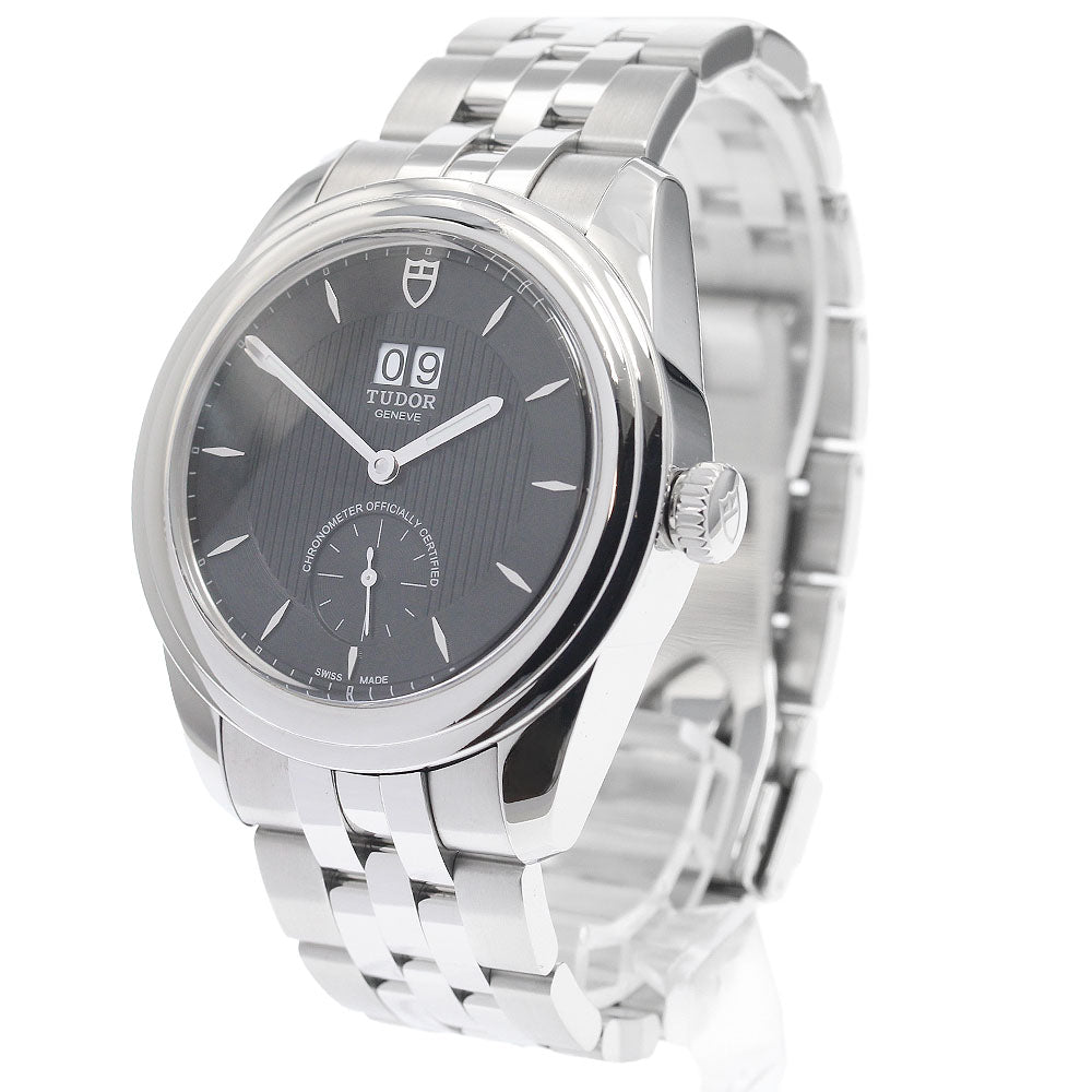 TUDOR Glamour 57100 Double date black Dial Automatic Men's Watch_942566