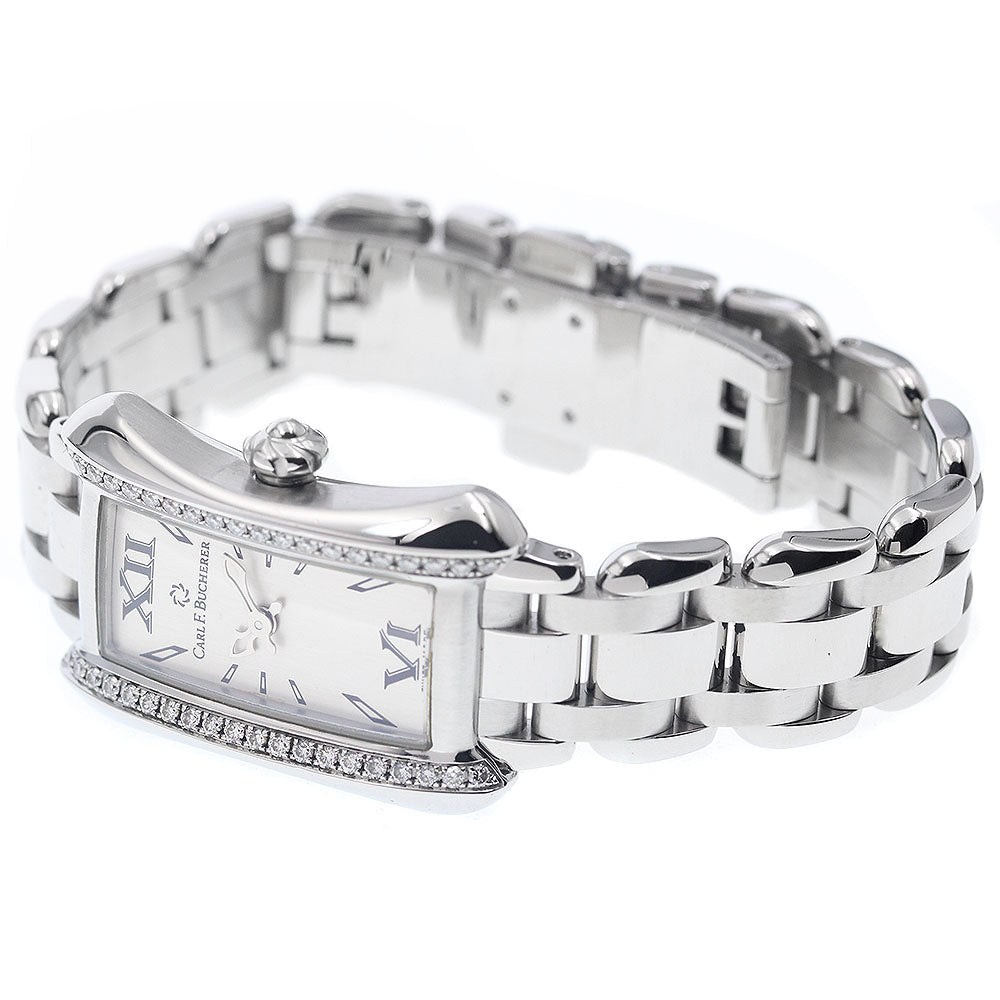 CARL F.BUCHERER Alaclea 10703.08 Side diamond Silver Dial Quartz Ladies_942581