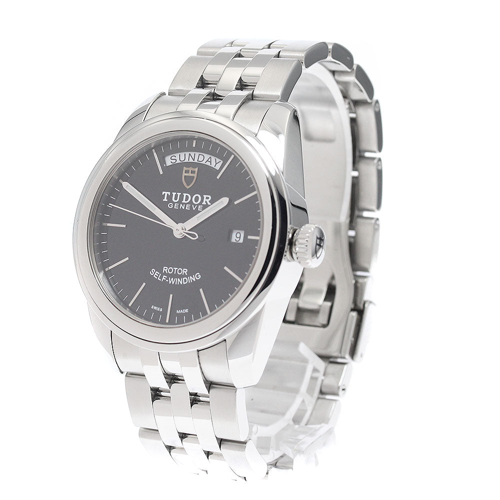 TUDOR Glamour 56000 Date day black Dial Automatic Men's Watch_942598