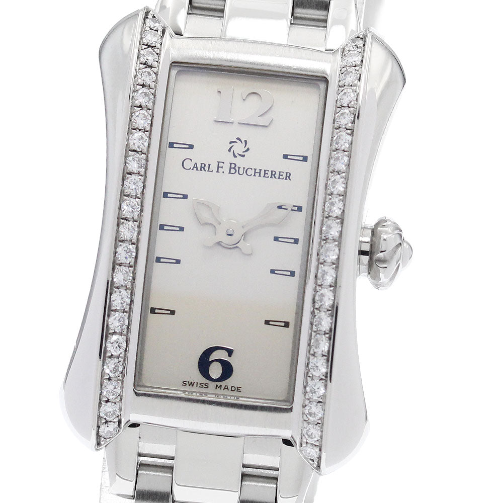 CARL F.BUCHERER Alaclea 10703.08 Side diamond Silver Dial Quartz Ladies_942601