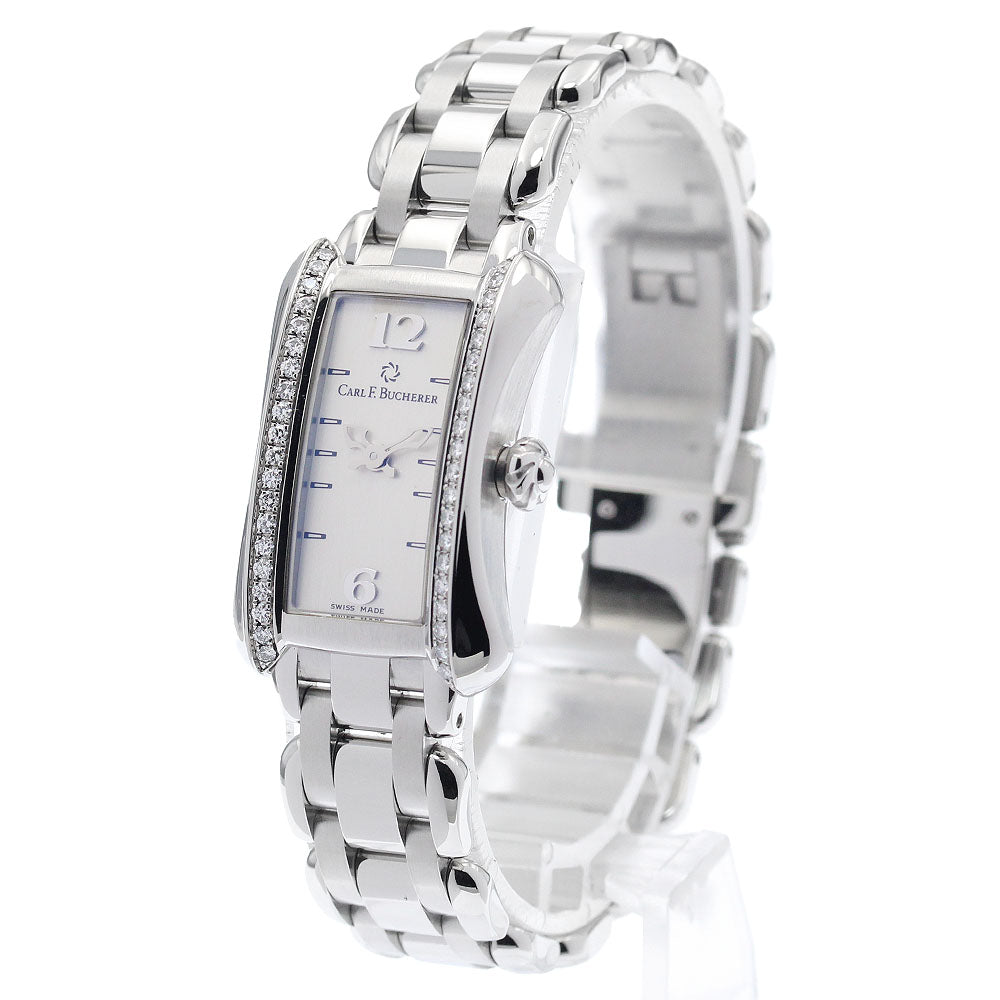 CARL F.BUCHERER Alaclea 10703.08 Side diamond Silver Dial Quartz Ladies_942601