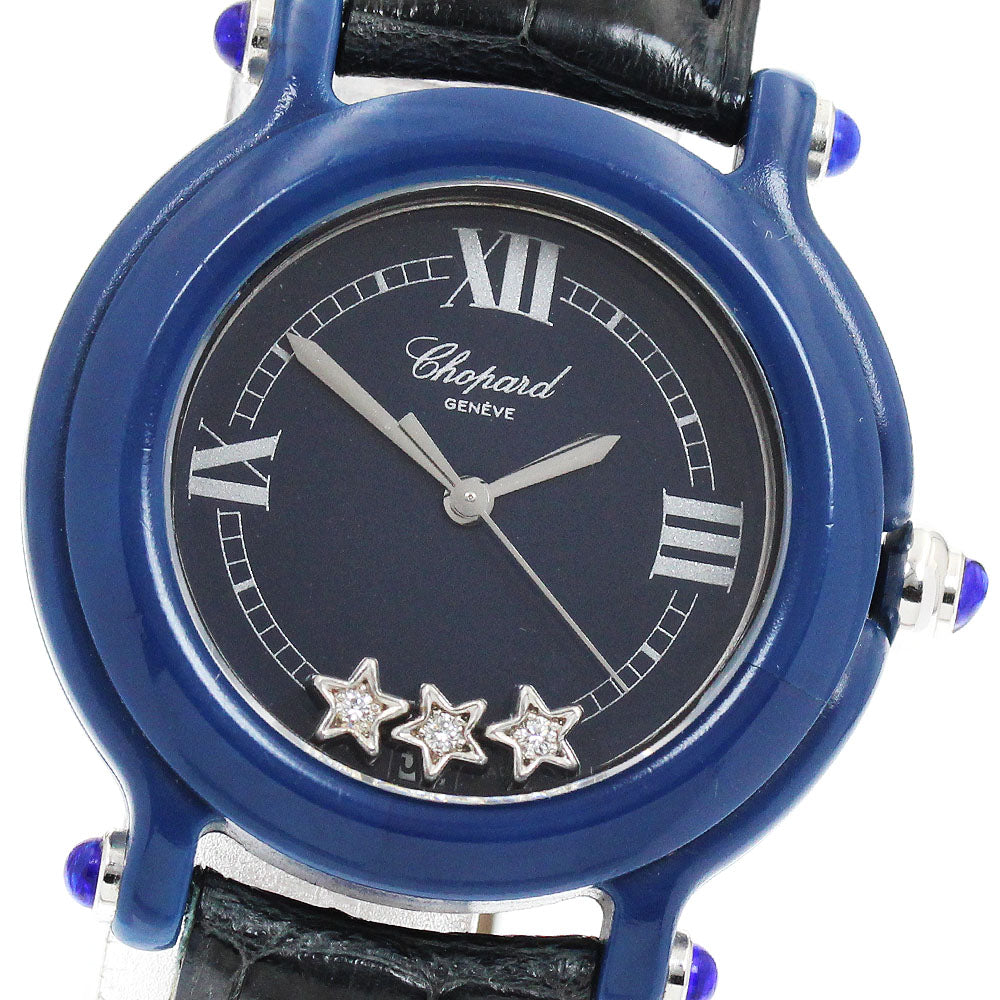Chopard Happy star 27/7778 3P diamond date Navy Dial Quartz Ladies Watch_942603