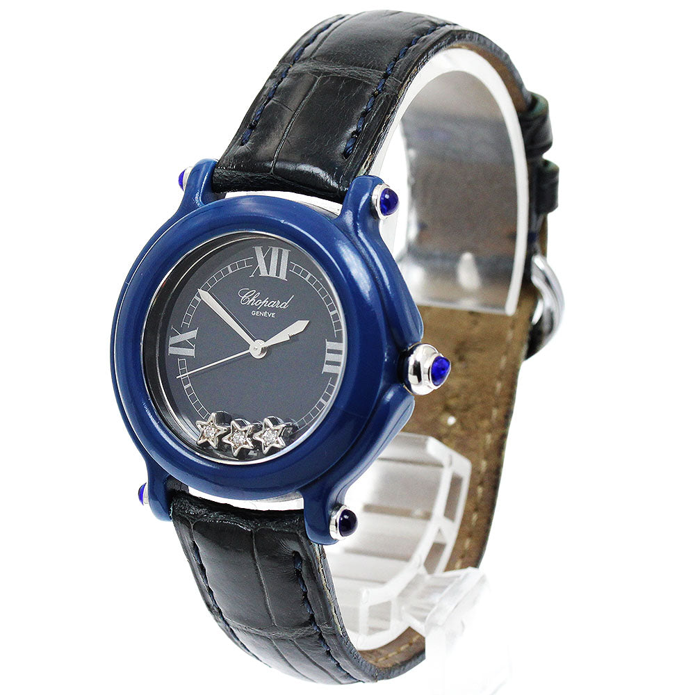 Chopard Happy star 27/7778 3P diamond date Navy Dial Quartz Ladies Watch_942603