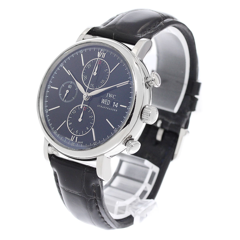IWC SCHAFFHAUSEN Portofino IW391002 Chronograph day date black Dial Automatic Men's Watch_942688