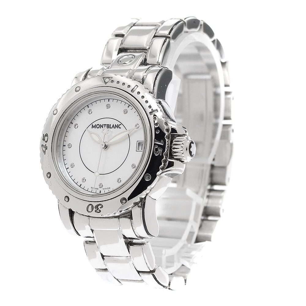 MONTBLANC Meisterstic 7036 Date 11P diamond White shell Dial Quartz Boy's Watch_942701