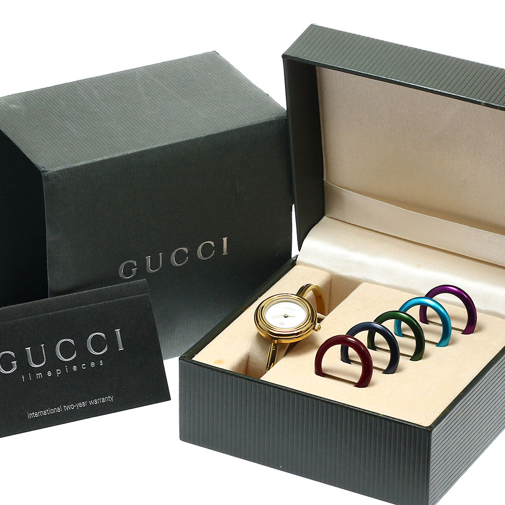 GUCCI Change bezel 1100-L white Dial Quartz Ladies Watch_942725