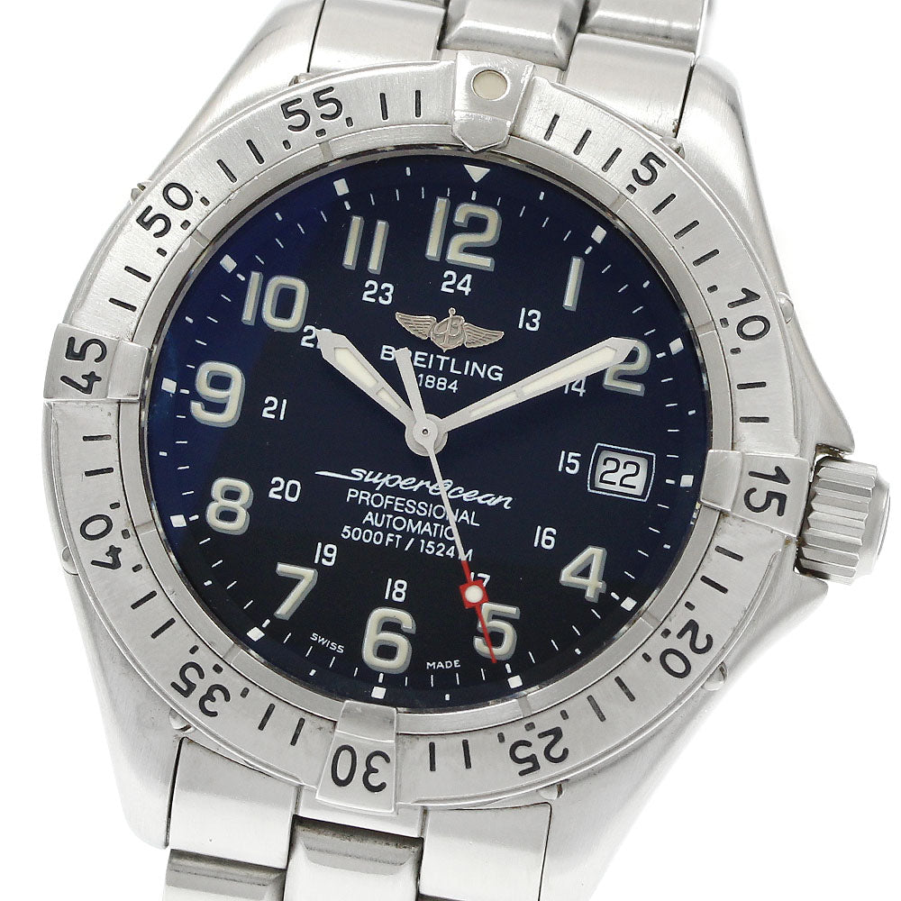 BREITLING Super Ocean A17345 Date Black Dial Automatic Men's Watch_942758