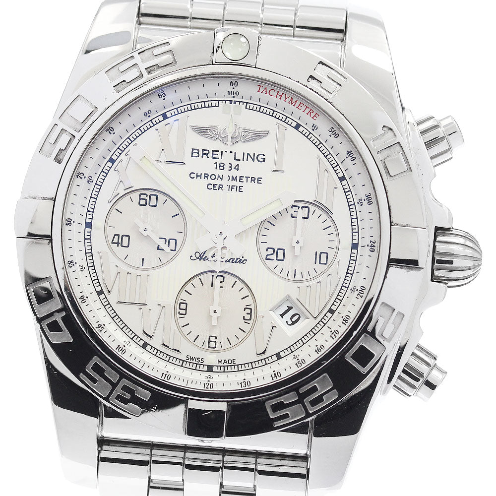BREITLING Chronomat 44 AB0110 Chronograph White shell Dial Automatic Men's Watch_942796