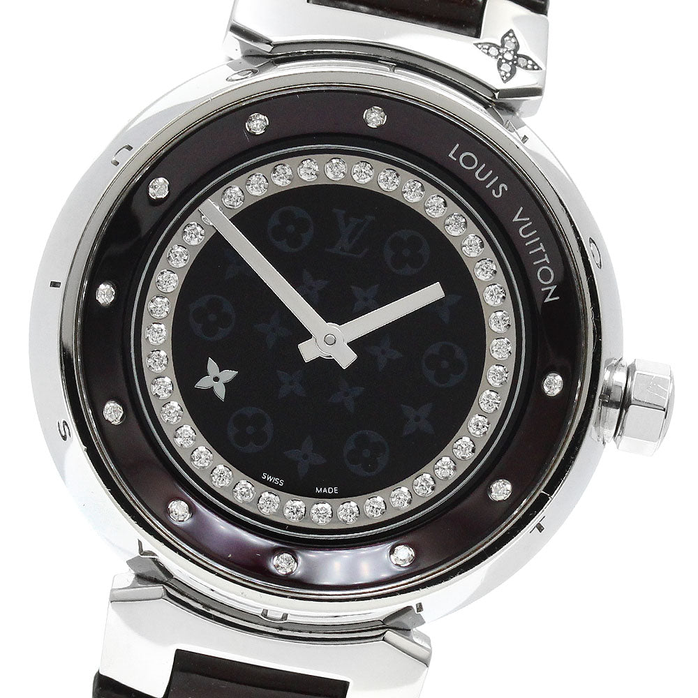 LOUIS VUITTON Tambour Disc Amarant Diamon MM Q1319 diamond Quartz Ladies_942804