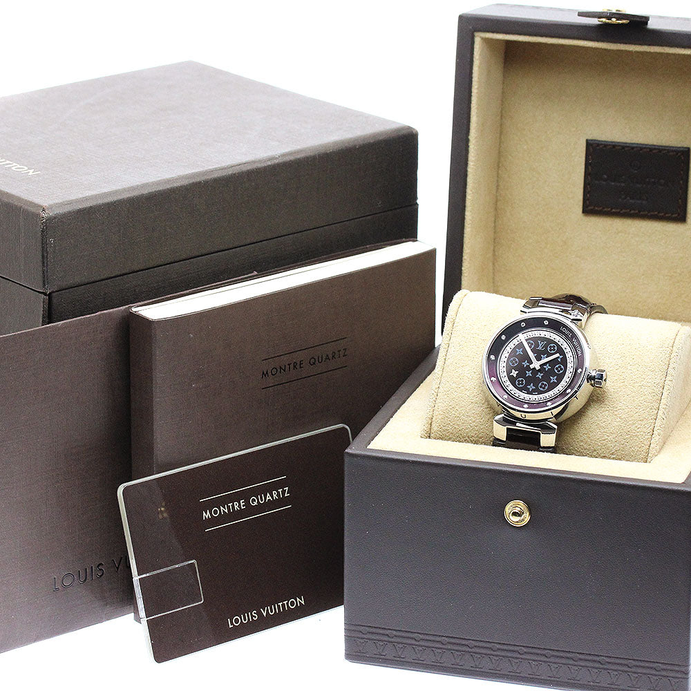 LOUIS VUITTON Tambour Disc Amarant Diamon MM Q1319 diamond Quartz Ladies_942804