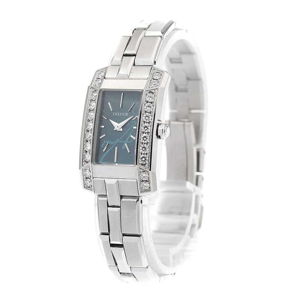 SEIKO CREDOR node GSWE935/5A70-0AY0 Side diamond green Dial Quartz Ladies_942818