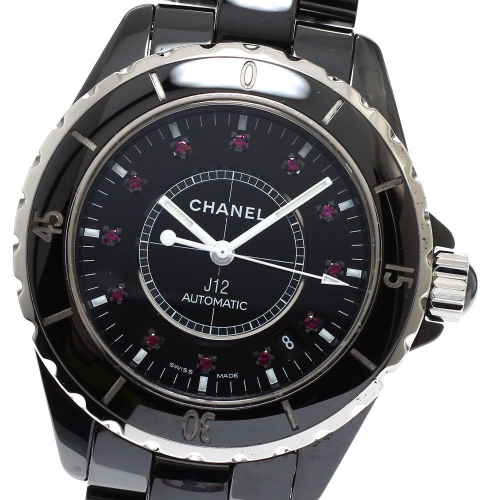 CHANEL J12 12P Ruby H1635 Black ceramic Black Dial Automatic Men's Watch_942848