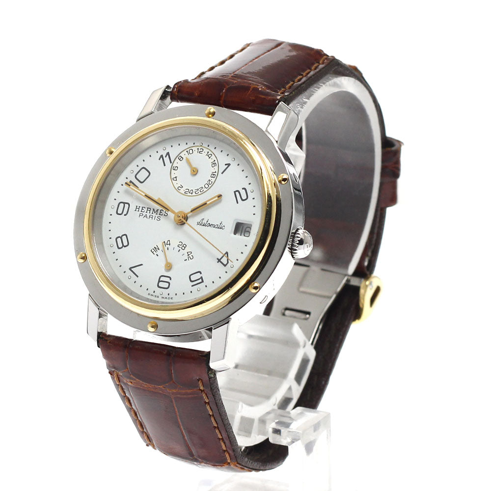 HERMES Clipper CL5.720 Power reserve white Dial Automatic Men's Watch_942849