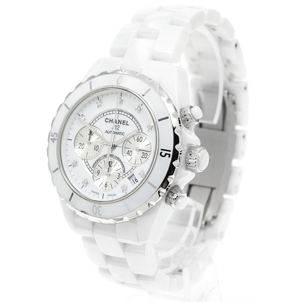 CHANEL J12 white ceramic H2009 9P diamond Automatic Men's Watch_942855