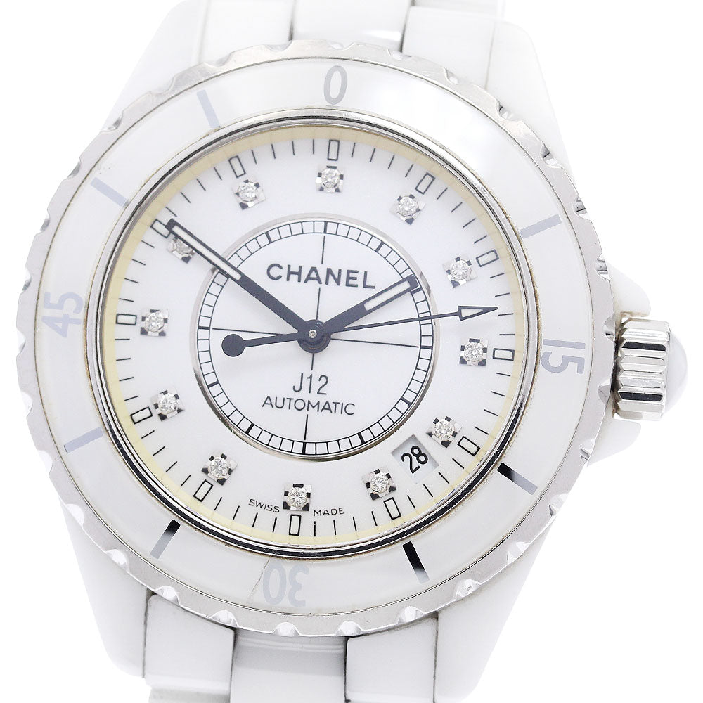 CHANEL J12 H1629 38mm White Ceramic 12P Diamond white Dial Automatic Men's Watch_942869