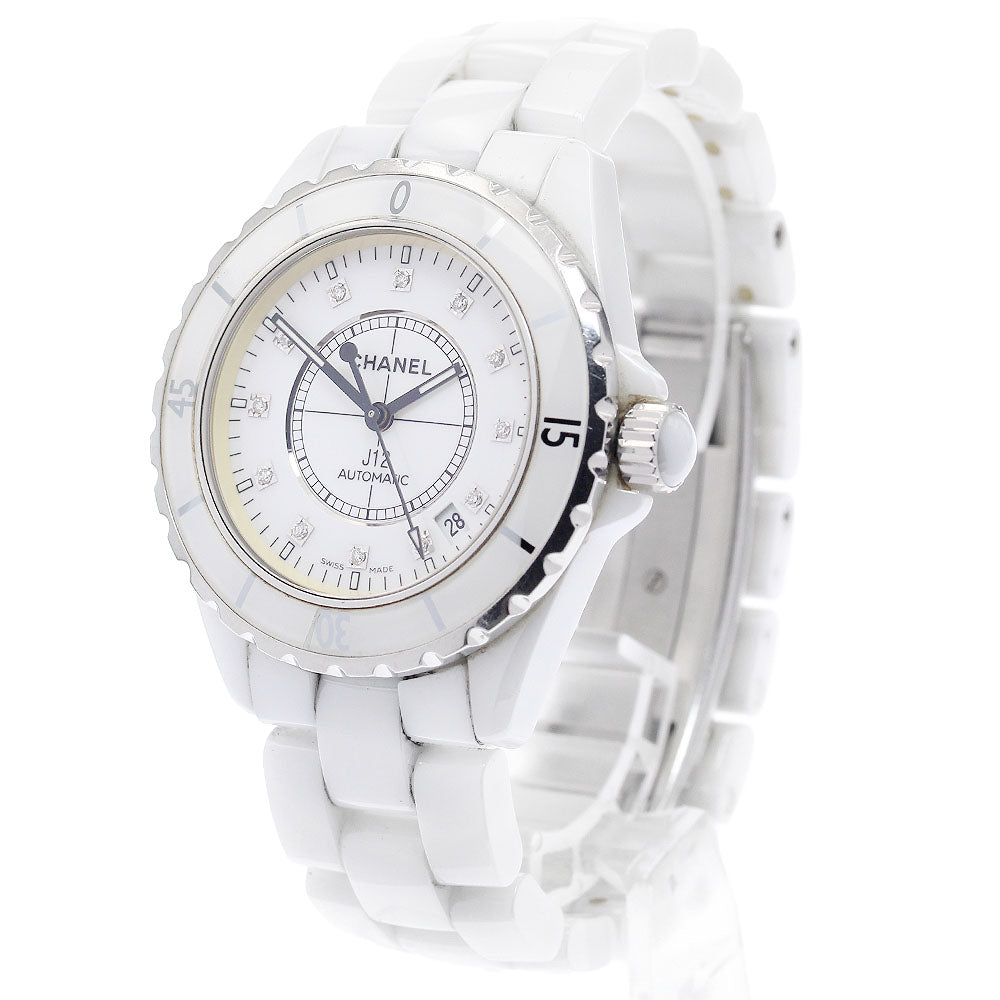 CHANEL J12 H1629 38mm White Ceramic 12P Diamond white Dial Automatic Men's Watch_942869