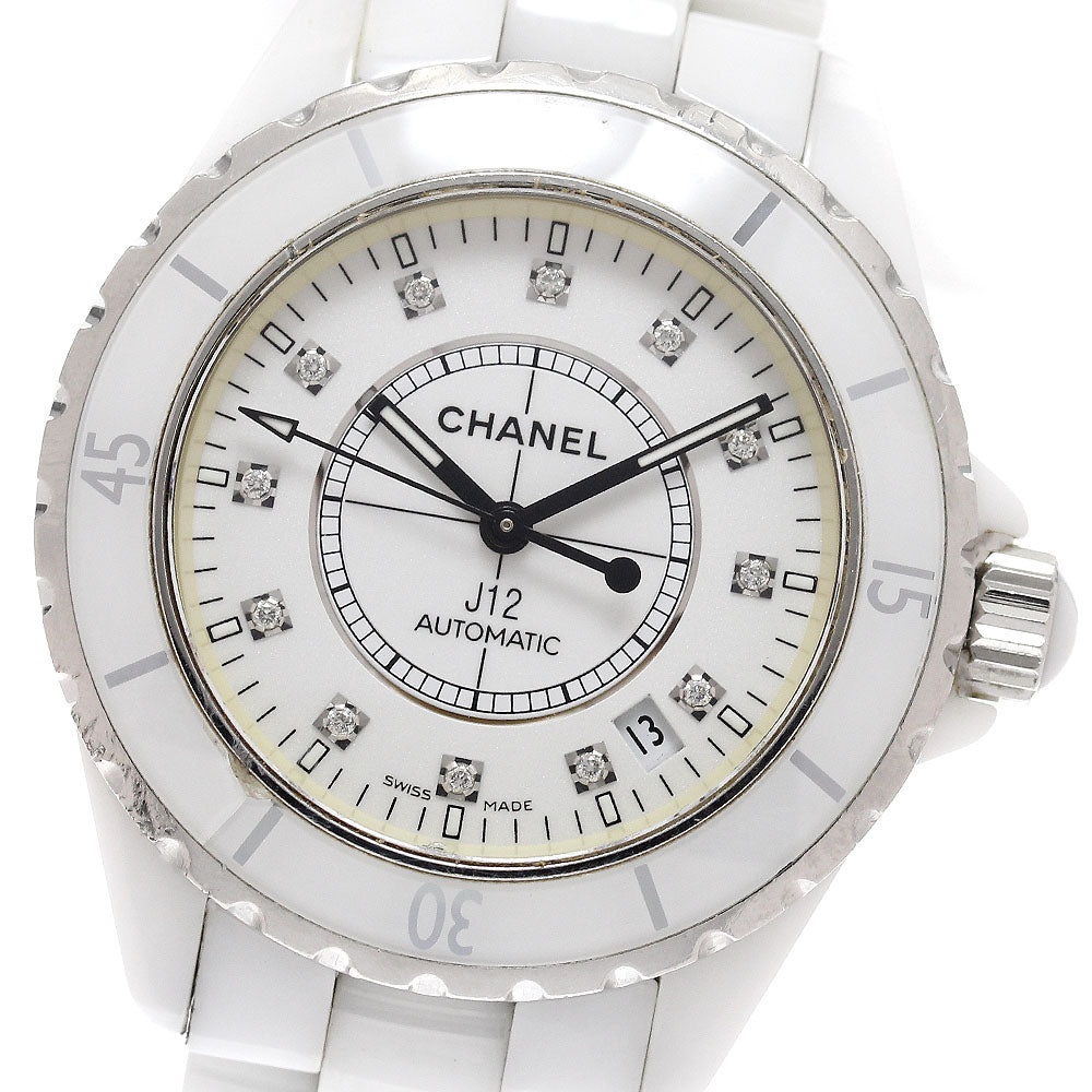 CHANEL J12 H1629 38mm White Ceramic 12P Diamond white Dial Automatic Men's Watch_942872
