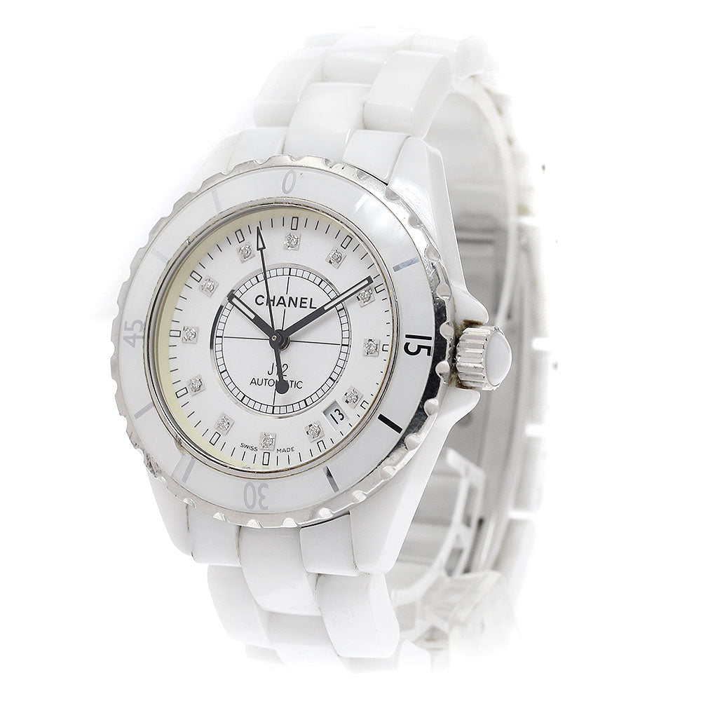 CHANEL J12 H1629 38mm White Ceramic 12P Diamond white Dial Automatic Men's Watch_942872