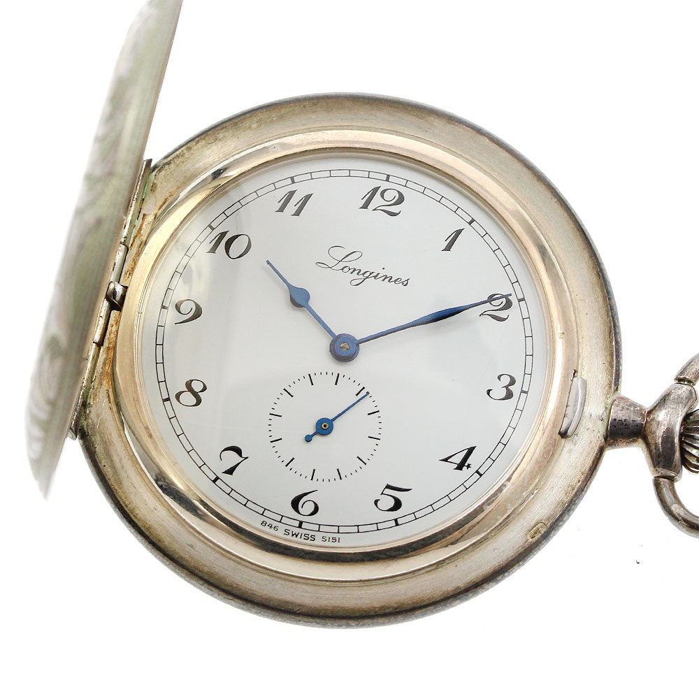 LONGINES Auguste Agassi Silver cal.L846.4 Hand Winding Men's Pocket watch_942891