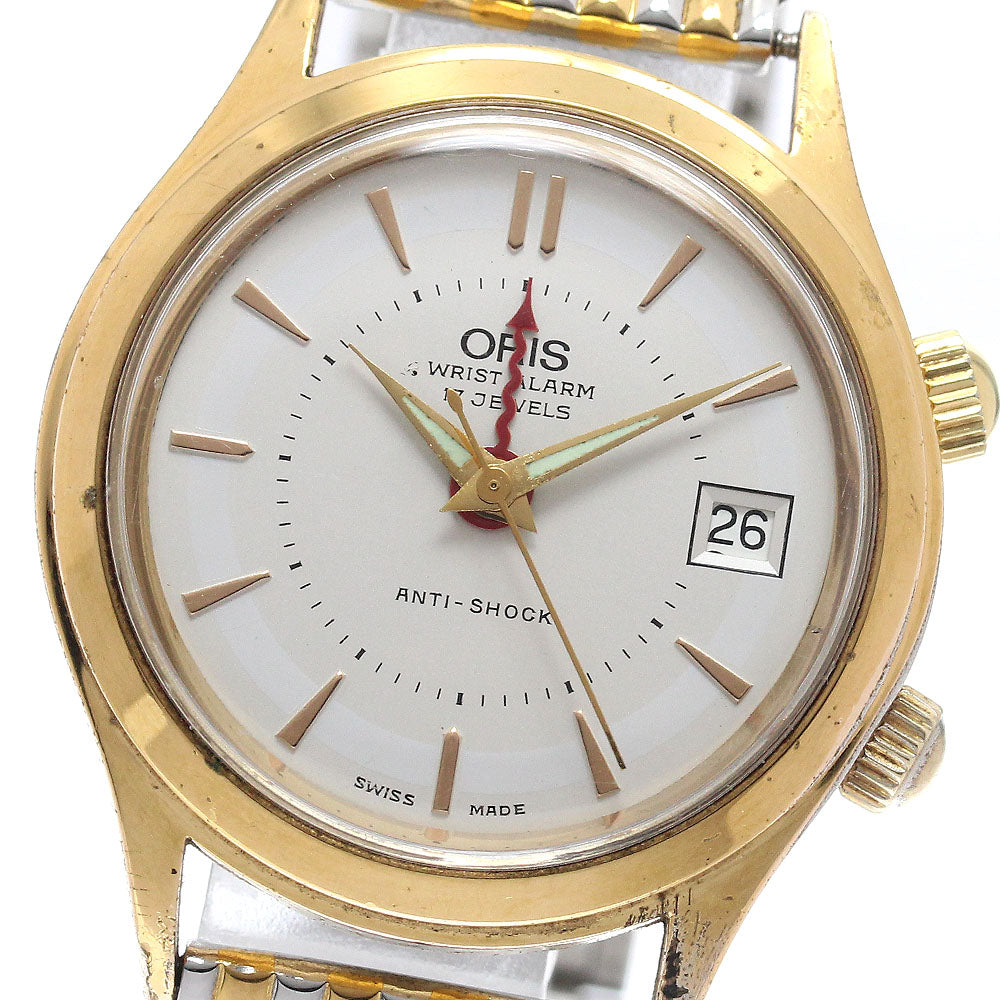 ORIS 420-7387 Date alarm Silver Dial Hand Winding Men's Watch_942894