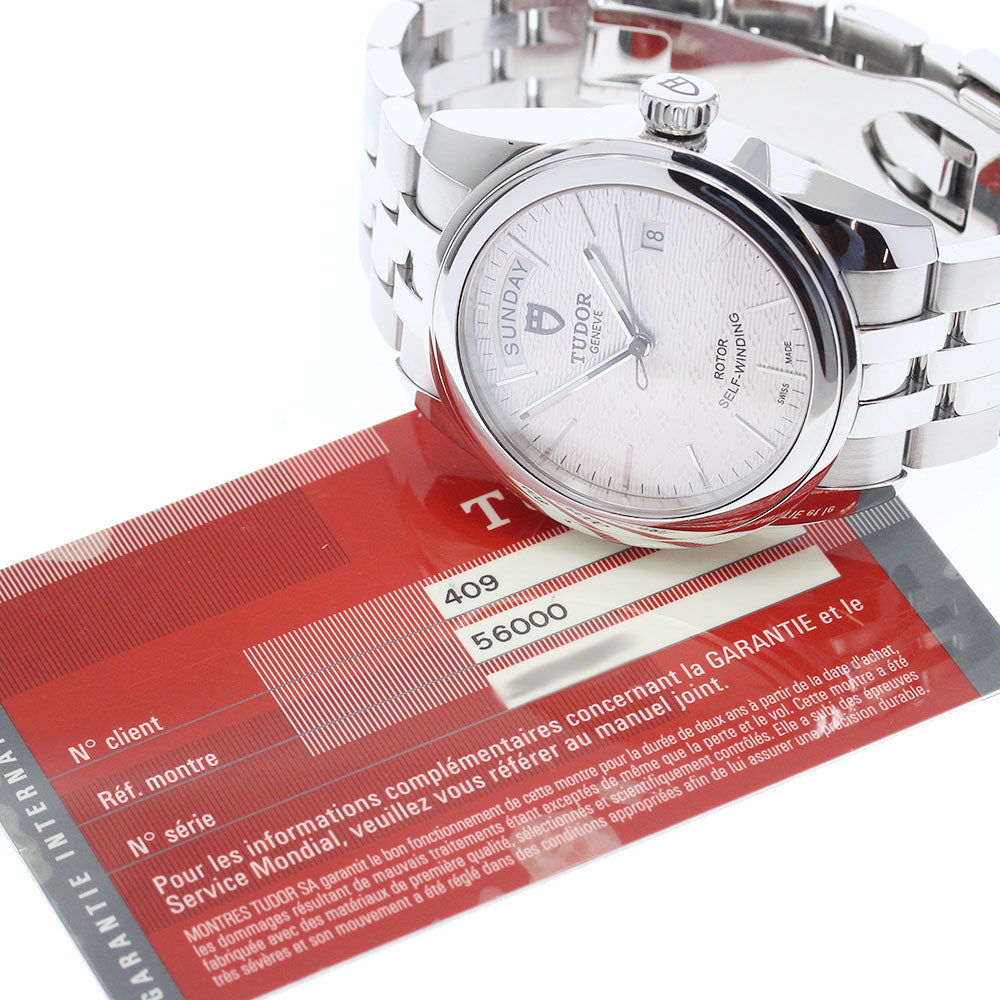 TUDOR Glamor Date Day 56000 Silver Dial Automatic Men's Watch_942970