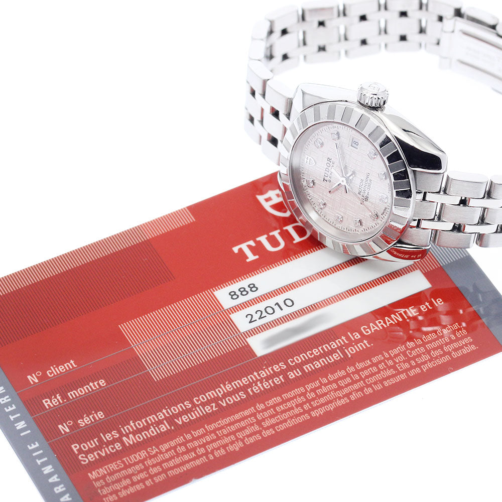 TUDOR Classic Date 22010 10P diamond Silver Dial Automatic Ladies Watch_942975
