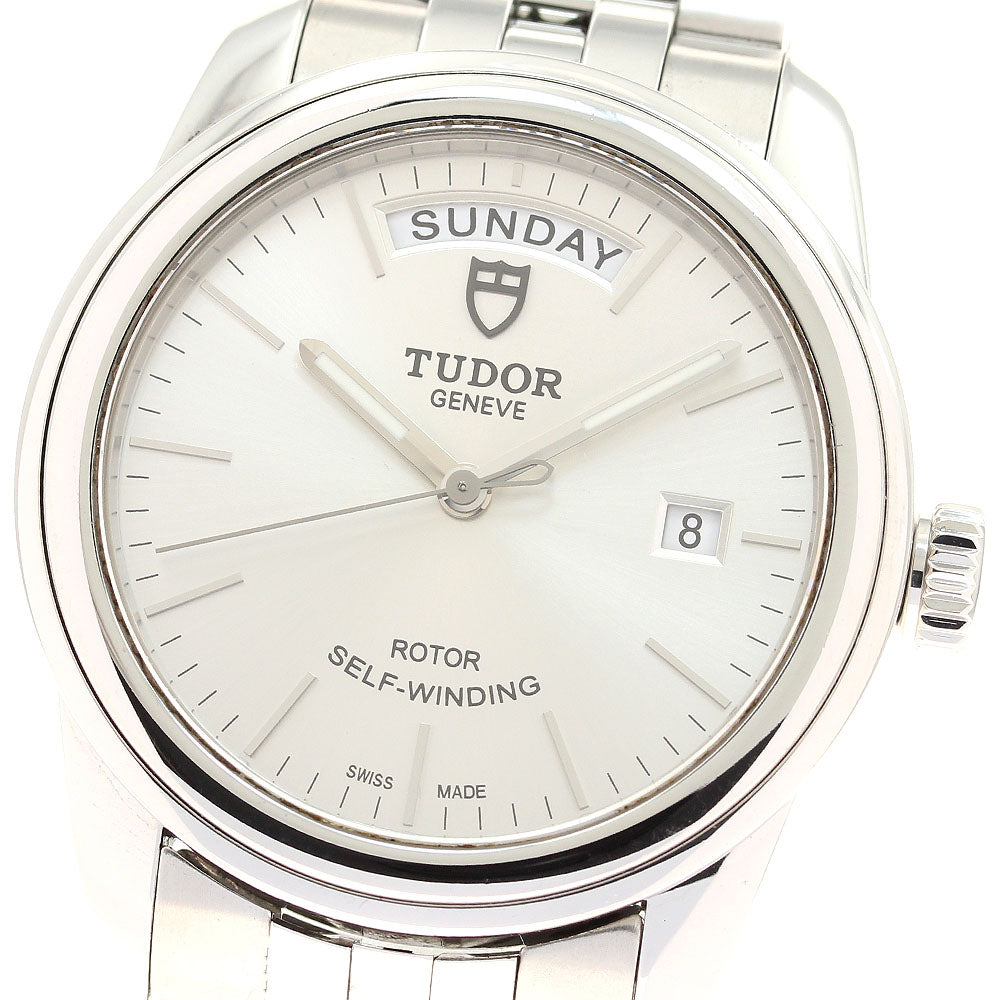 TUDOR Glamor Date Day 56000 Silver Dial Automatic Men's Watch_942976