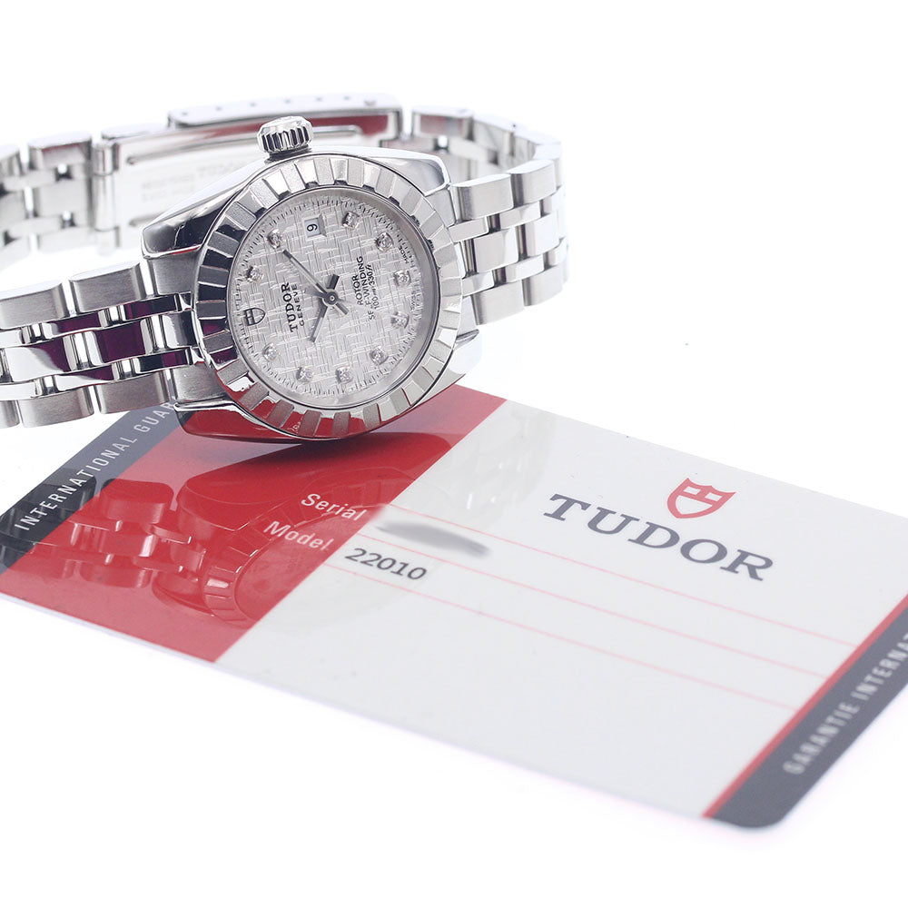TUDOR Classic Date 22010 10P diamond Silver Dial Automatic Ladies Watch_942981
