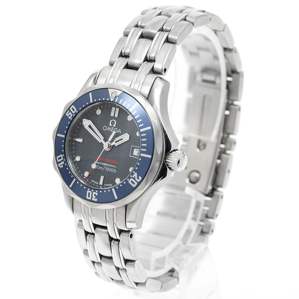 OMEGA Seamaster300 2224.80 Date Navy Dial Quartz Ladies Watch_942984