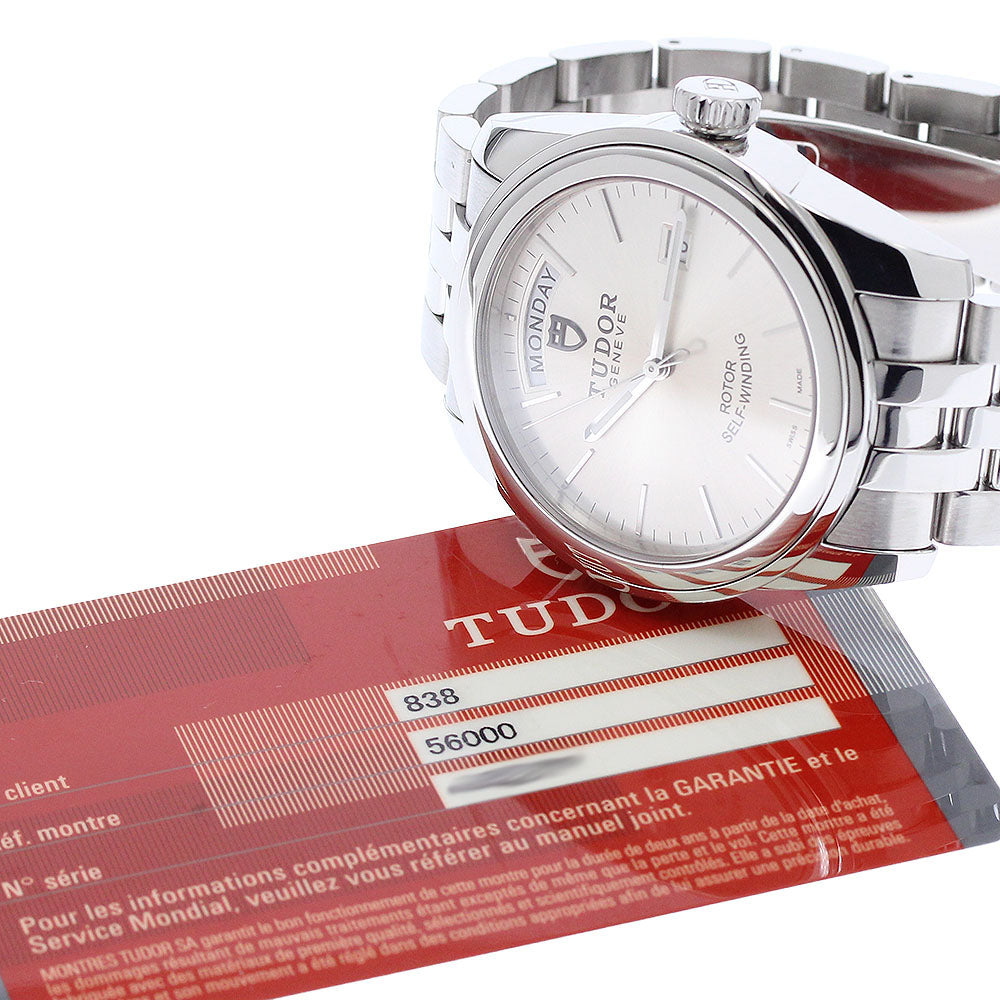 TUDOR Glamour 56000 Date day Silver Dial Automatic Men's Watch_942987