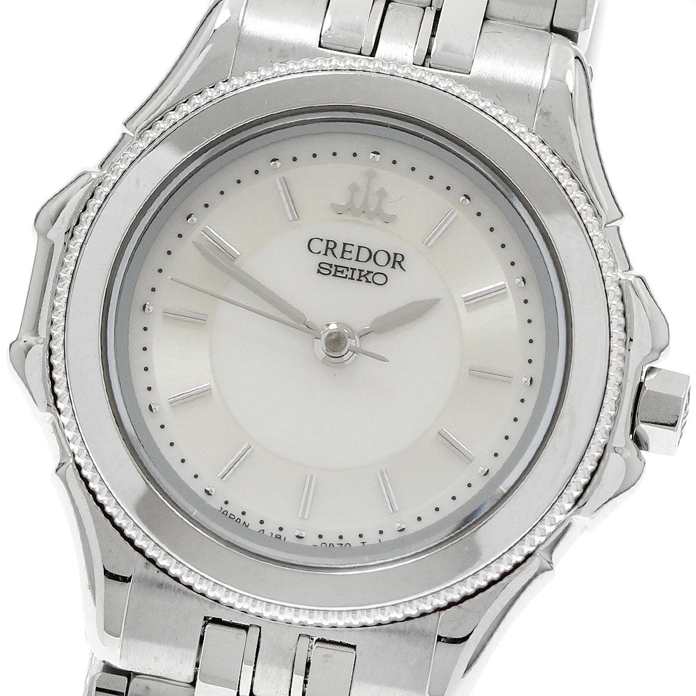 SEIKO CREDOR 4J81-0A30 Silver / White Dial Quartz Ladies Watch_943076