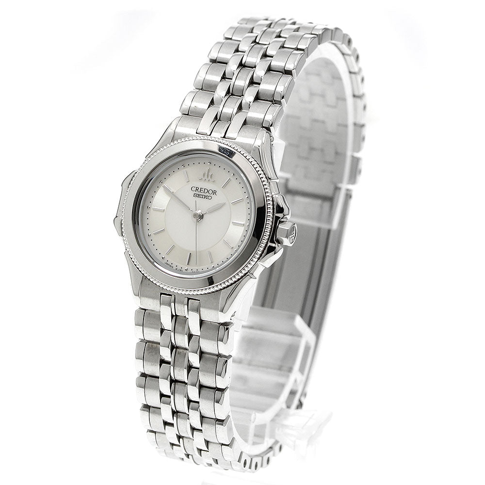 SEIKO CREDOR 4J81-0A30 Silver / White Dial Quartz Ladies Watch_943076