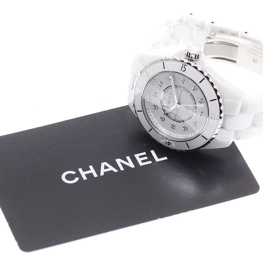CHANEL J12 H5703 White ceramic 12P diamond white Dial Quartz Ladies Watch_943101