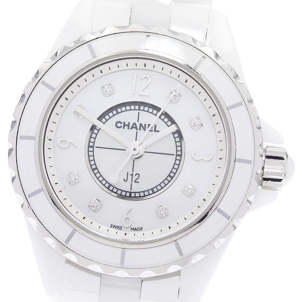 CHANEL J12 H2570 White ceramic 8P diamond White shell Dial Quartz Ladies Watch_943105