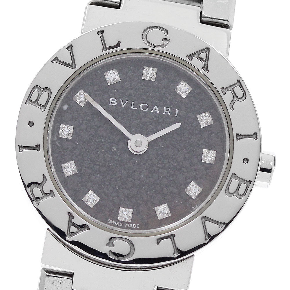 BVLGARI BVLGARIBVLGARI BB23SS 12P diamond black Dial Quartz Ladies Watch_943135
