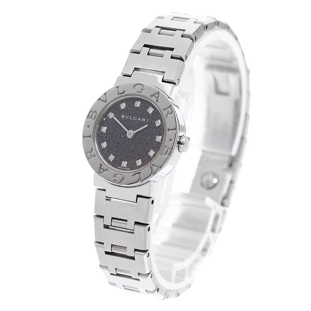 BVLGARI BVLGARIBVLGARI BB23SS 12P diamond black Dial Quartz Ladies Watch_943135